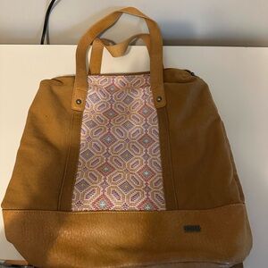 Roxy Brown and Pink Backpack with Structured Design